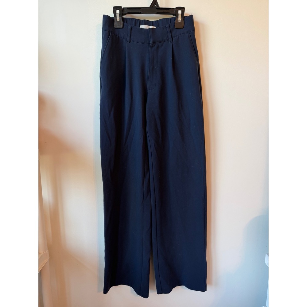 Abercrombie & Fitch Navy Blue Wide Leg Tailored Trousers Pants XXS Long 0909